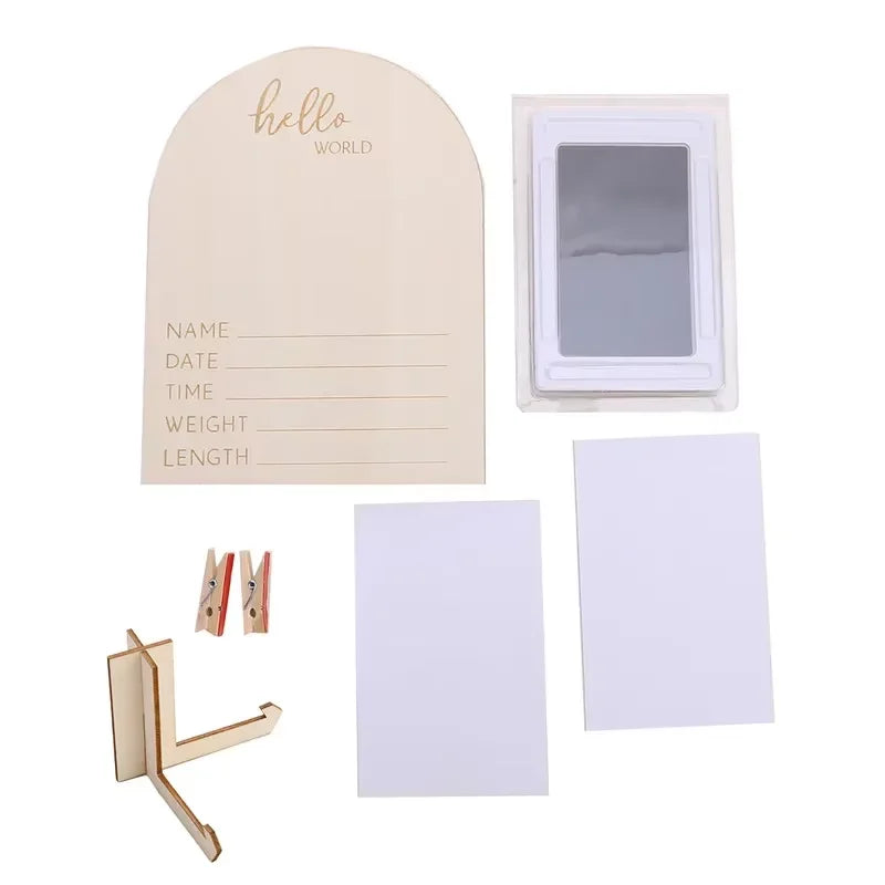 Wooden Double-Sided Photo Frame – Pregnancy & Newborn Gift