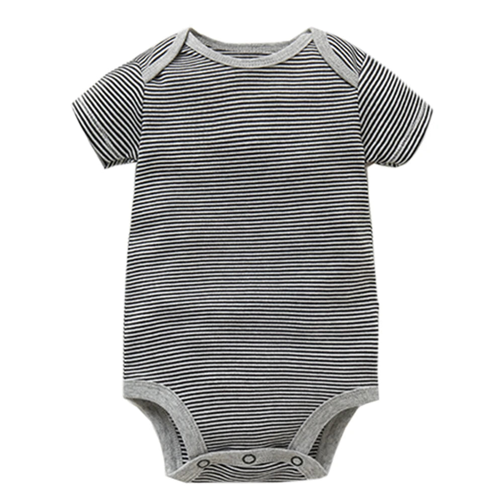 5PCS Baby Bodysuit Set – 100% Cotton Short Sleeve Jumpsuits (6–24M)