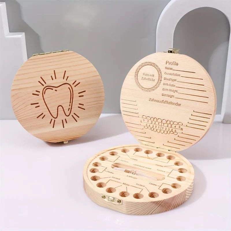 Wooden Baby Tooth & Umbilical Cord Keepsake Box