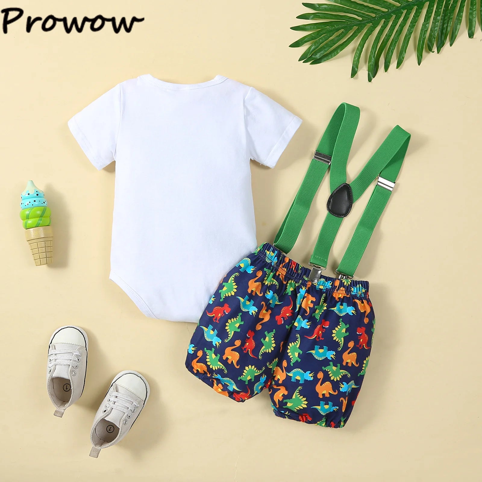 Baby Boy 1st Birthday Outfit – Balloon “1” Bodysuit & Suspender Shorts