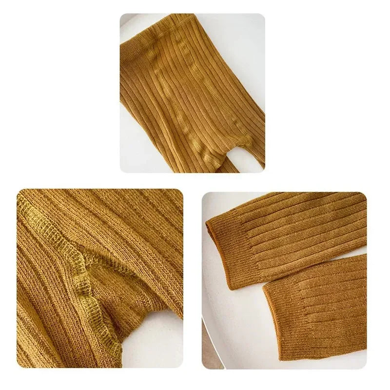 Baby Cotton Ribbed Leggings – Solid Color Pants for Kids (0–6Y)