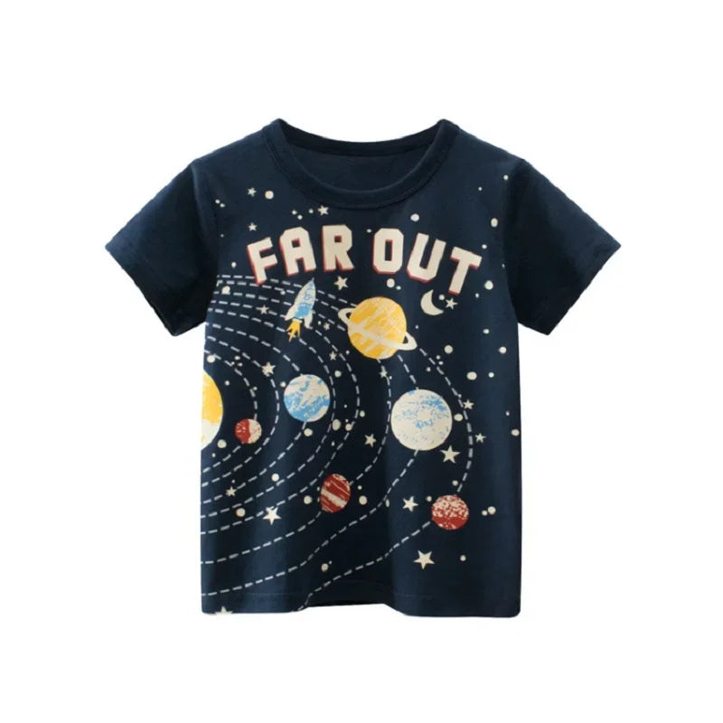 Boys Cotton Cartoon Summer T-Shirt – Ages 2–9