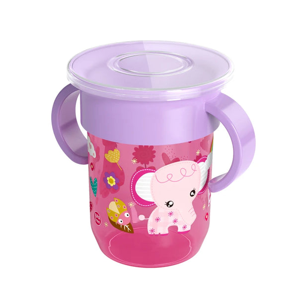 360° Cartoon Baby Training Cup – BPA-Free Leakproof with Handles