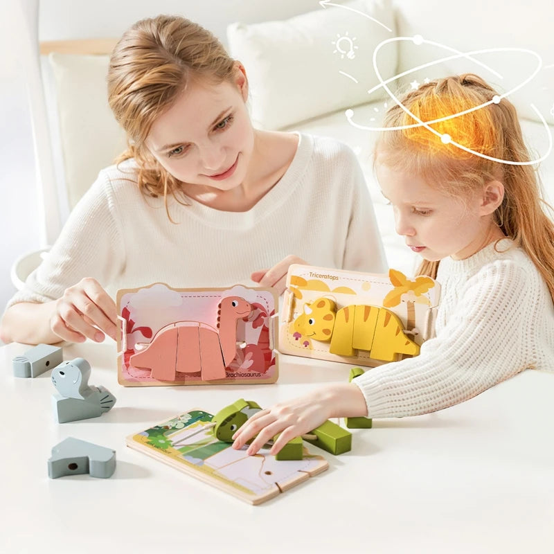 Baby Wooden Animal Threading Toy