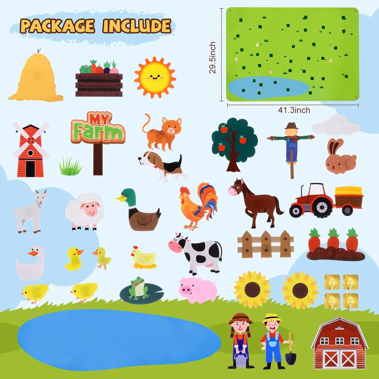 Farm Animals Felt Storyboard Play Kit