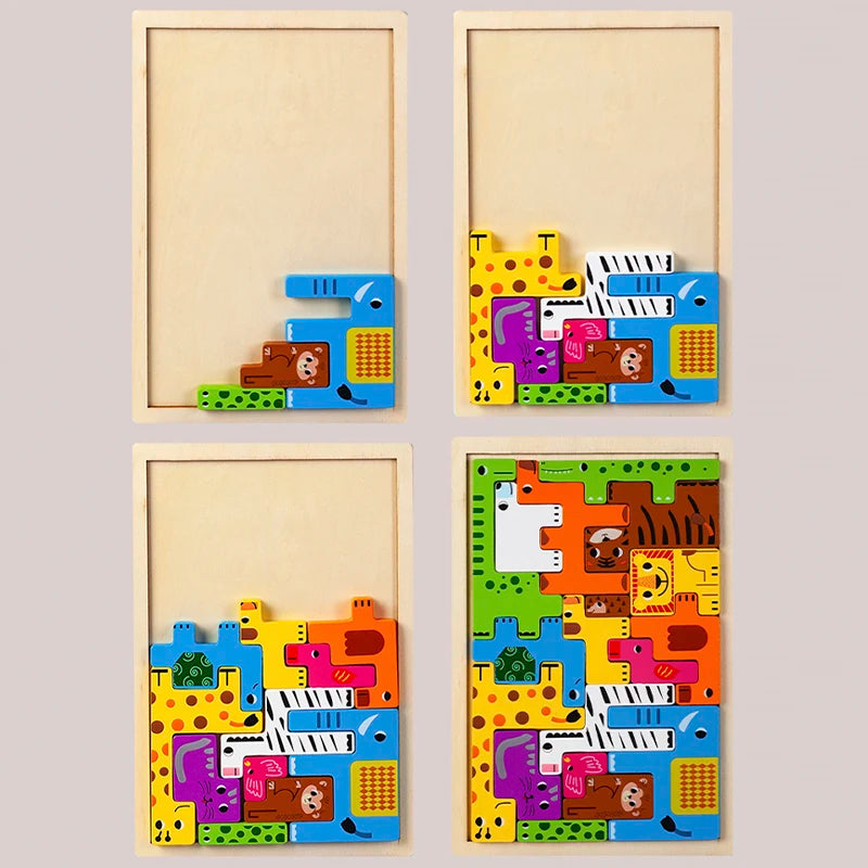 Montessori Animal & Transport Wooden Puzzle