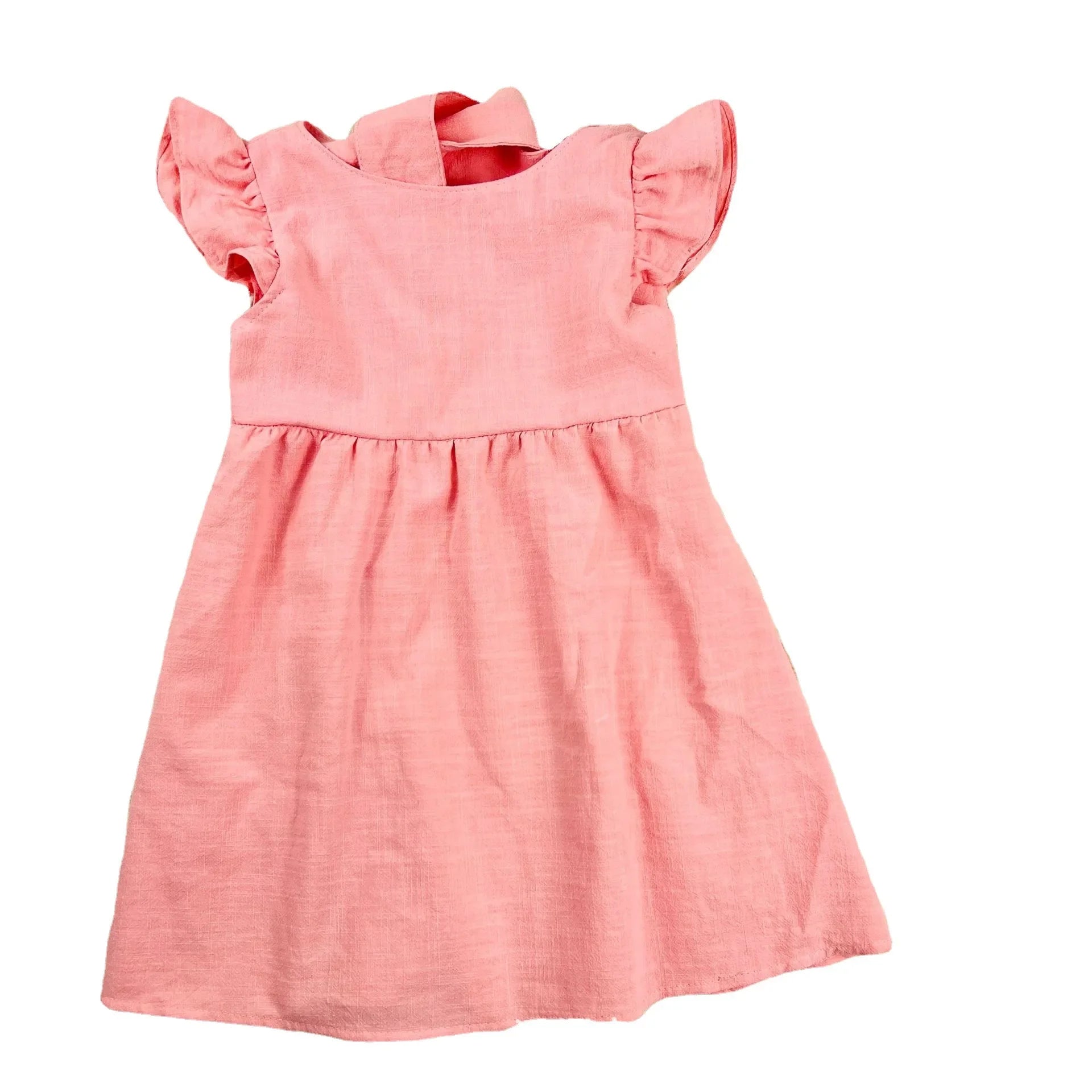 Summer Baby Girl Cotton Linen Princess Dress – Flying Sleeve