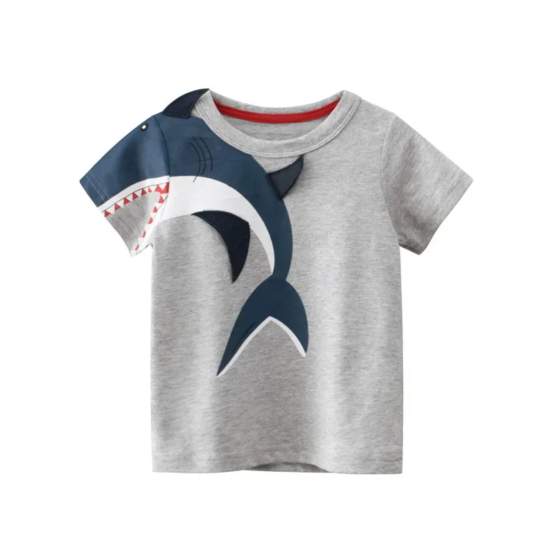 Boys Cotton Cartoon Summer T-Shirt – Ages 2–9