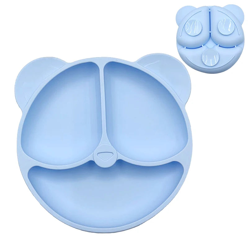 Baby Silicone Suction Plate – Cartoon Smile Face Toddler Bowl