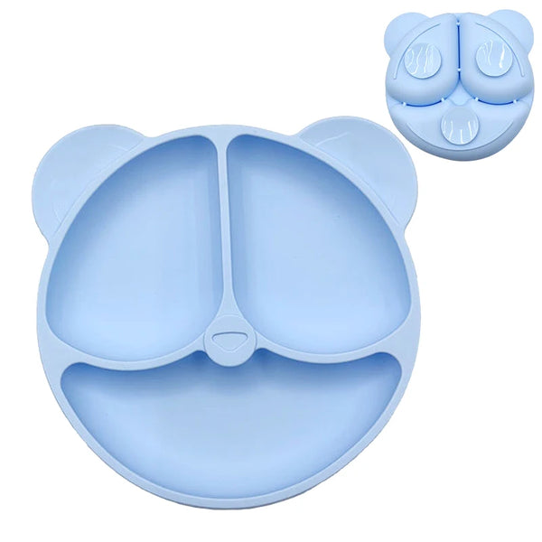 Baby Silicone Suction Plate – Cartoon Smile Face Toddler Bowl