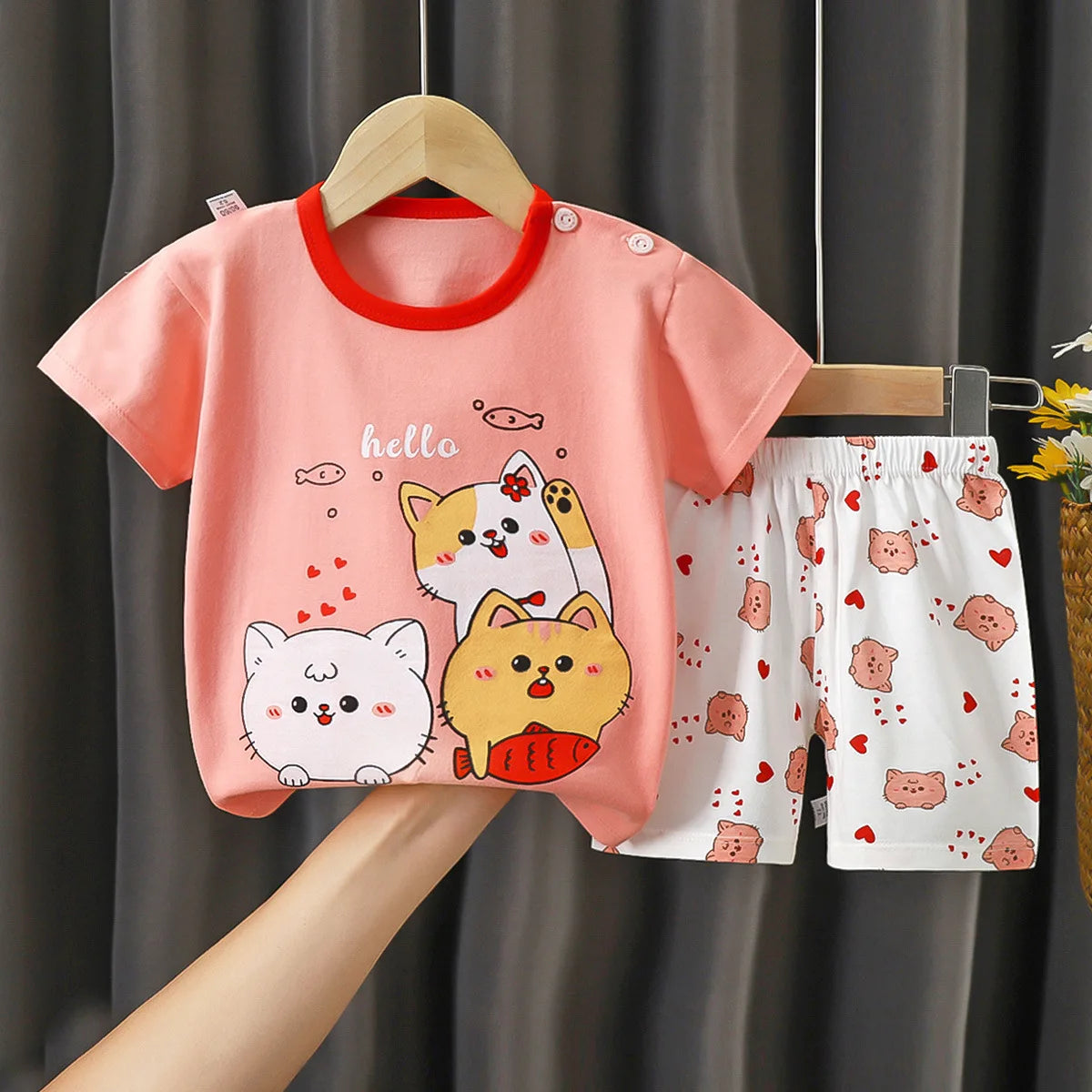 Summer Baby Girl Outfit – Cute T-Shirt & Shorts Set