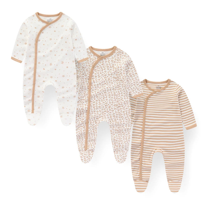 3-Piece Baby Cotton Romper Set