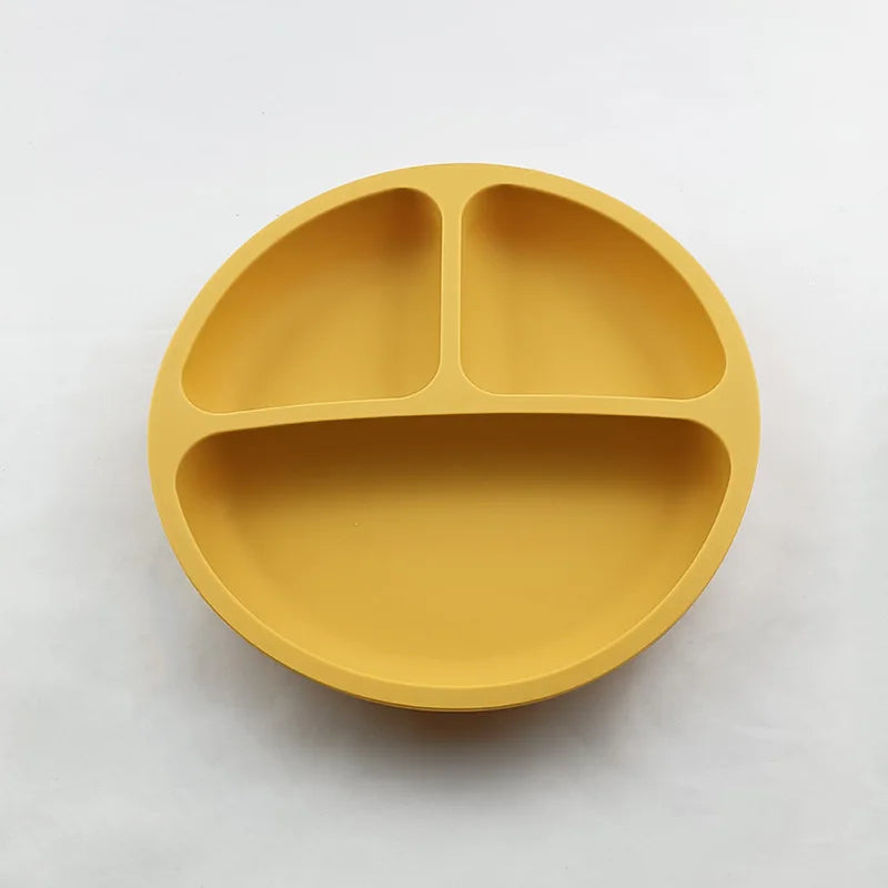 Baby Silicone Suction Plate – Cartoon Smile Face Toddler Bowl